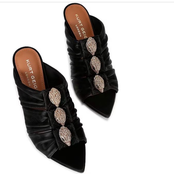 Kurt Geiger Shoes - Kurt‎ Geiger women’s Black Mules with Silver Embellishments shoes size 7 NWT